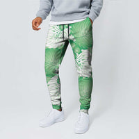 Green Aloha Hawaii Jogger Pants Monstera Hibiscus Plumeria Seamless Vibes - Polynesian Pride
