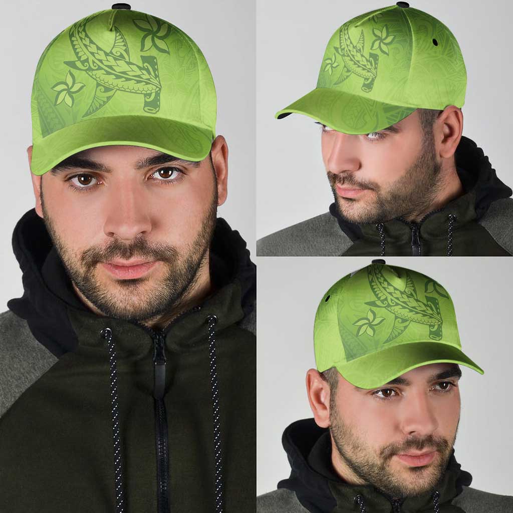 Green Gradient Polynesia Classic Cap Hawaiian Tribal Hammerhead Shark Tattoo LT14