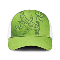 Green Gradient Polynesia Mesh Trucker Cap Hawaiian Tribal Hammerhead Shark Tattoo - Polynesian Pride