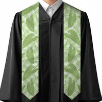 Green Hawaii Kalo Palaka Motifs Graduation Stole Hawaiian Taro Leaves Elegant Vibes