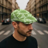 Green Hawaii Kalo Palaka Motifs Jeff Hat Hawaiian Taro Leaves Elegant Vibes