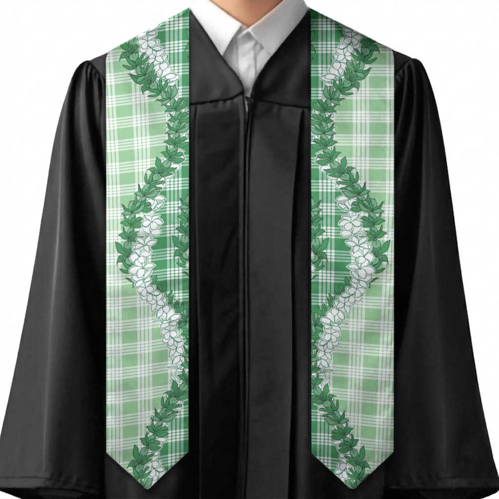 Green Hawaii Palaka Graduation Stole Hawaiian Honohono Lei