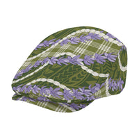 Green Hawaii Palaka Honohono Pikake Jeff Hat Hawaiian Orchid Lei Polynesian Pattern - Polynesian Pride