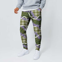 Green Hawaii Palaka Honohono Pikake Jogger Pants Hawaiian Orchid Lei Polynesian Pattern - Polynesian Pride