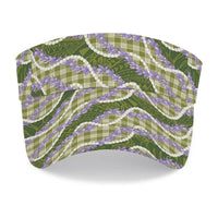 Green Hawaii Palaka Honohono Pikake Sun Visor Cap Hawaiian Orchid Lei Polynesian Pattern
