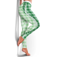 Green Hawaii Palaka Leggings Hawaiian Honohono Lei