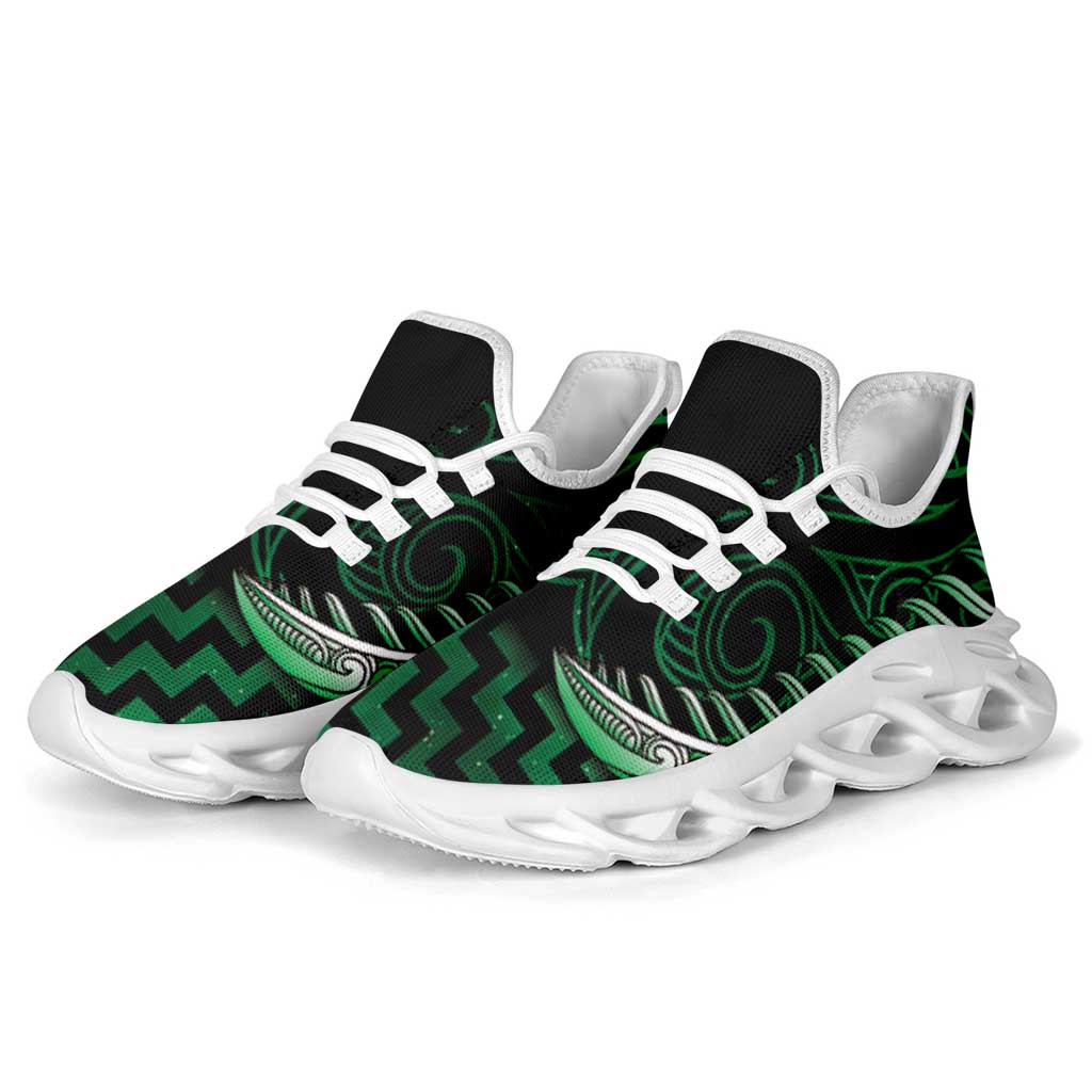 Green Matariki New Zealand Clunky Sneakers Maori Poutama Galaxy Vibes