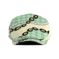 Green Palaka Hawaii Jeff Hat Kukui Nut Pikake Lei Hawaiian Tapa Pattern - Polynesian Pride