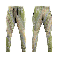 Green Palaka Hawaii Leis Jogger Pants Hawaiian-plaid Elegant Tropical Vibes - Polynesian Pride