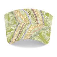 Green Palaka Hawaii Leis Sun Visor Cap Hawaiian-plaid Elegant Tropical Vibes