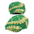 Green Palaka Hawaii Mele Kalikimaka Jeff Hat Ohia Lehua Monstera Puakenikeni Lei - Polynesian Pride