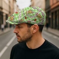 Green Palaka Hawaii Mele Kalikimaka Jeff Hat Ohia Lehua Shell Leis Funny Gingerbread Santa - Polynesian Pride