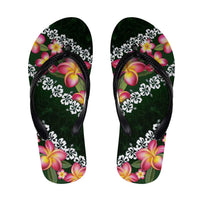 Green Polynesia Flip Flops Plumeria Hibiscus Tropical Vibes - Polynesian Pride