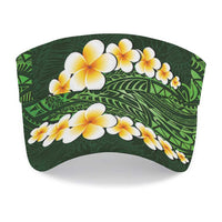 Green Polynesia Sun Visor Cap Plumeria Tropical Leaves With Galaxy Polynesian Art