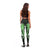 Green Polynesian Pattern With Tropical Flowers Leggings - Polynesian Pride