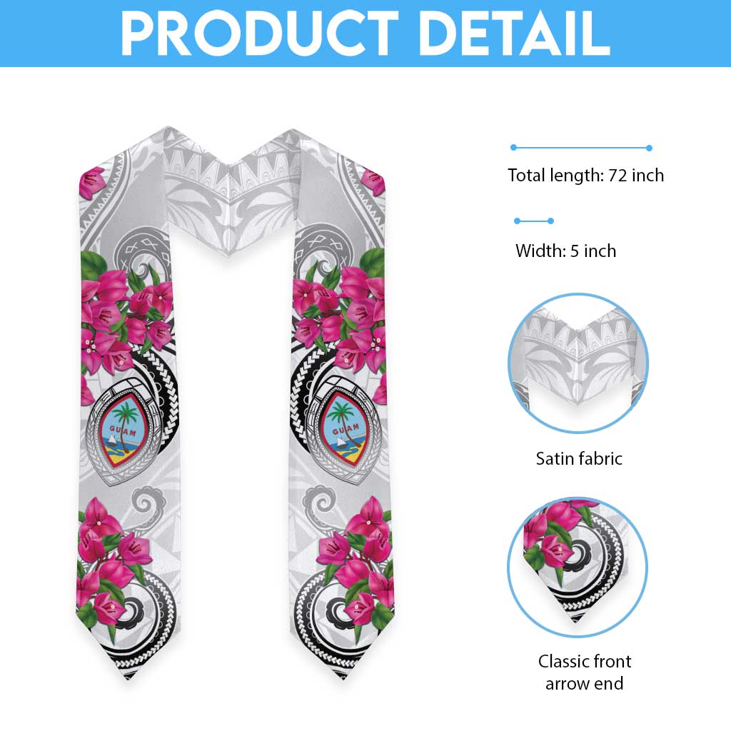 Guam Chamorro Graduation Stole Curves Polynesian Tattoo Mix Bougainvillea