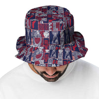 Guam Felis Pasgua Bucket Hat Pacific Patchwork Xmas Vibes - Polynesian Pride