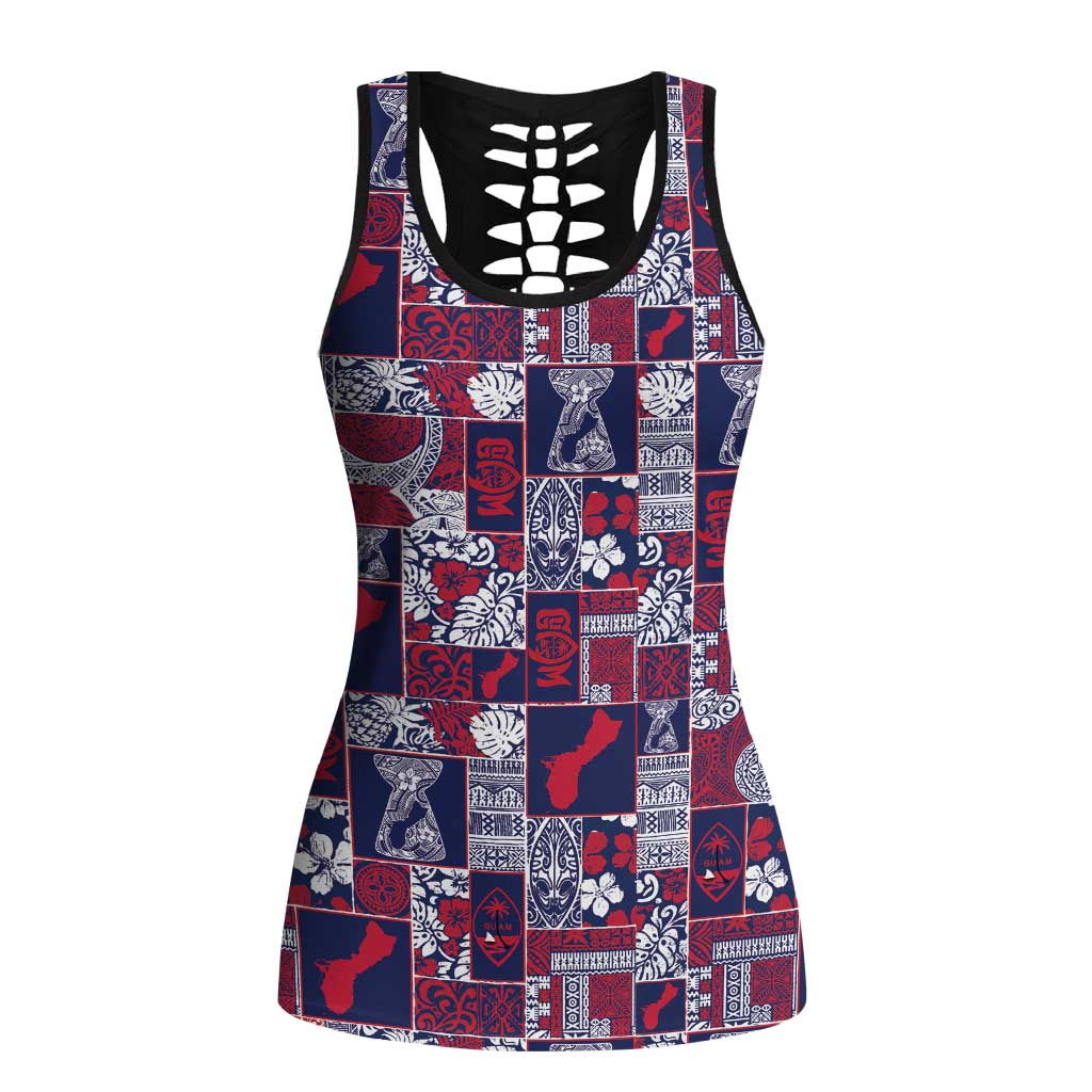 Guam Felis Pasgua Hollow Tank Top Pacific Patchwork Xmas Vibes - Polynesian Pride