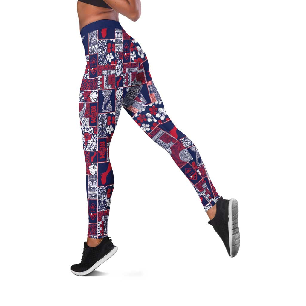 Guam Felis Pasgua Leggings Pacific Patchwork Xmas Vibes - Polynesian Pride