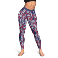 Guam Felis Pasgua Leggings Pacific Patchwork Xmas Vibes - Polynesian Pride