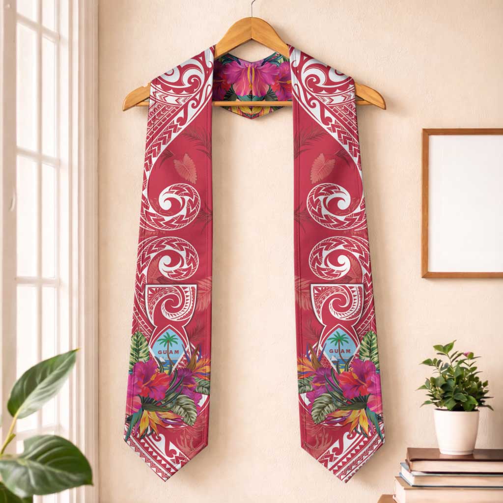Hafa Adai Guam History and Chamorro Heritage Day Graduation Stole Red Latte Stone
