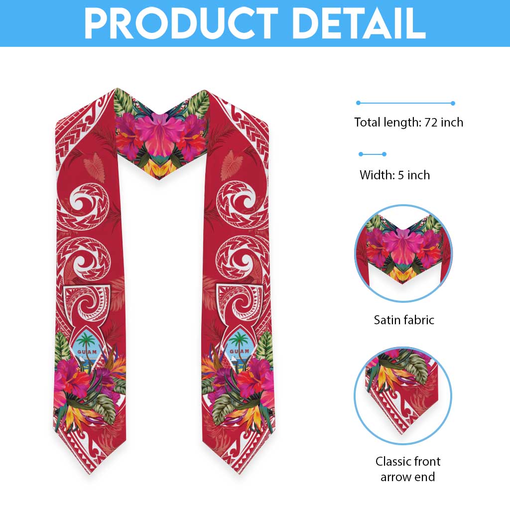 Hafa Adai Guam History and Chamorro Heritage Day Graduation Stole Red Latte Stone