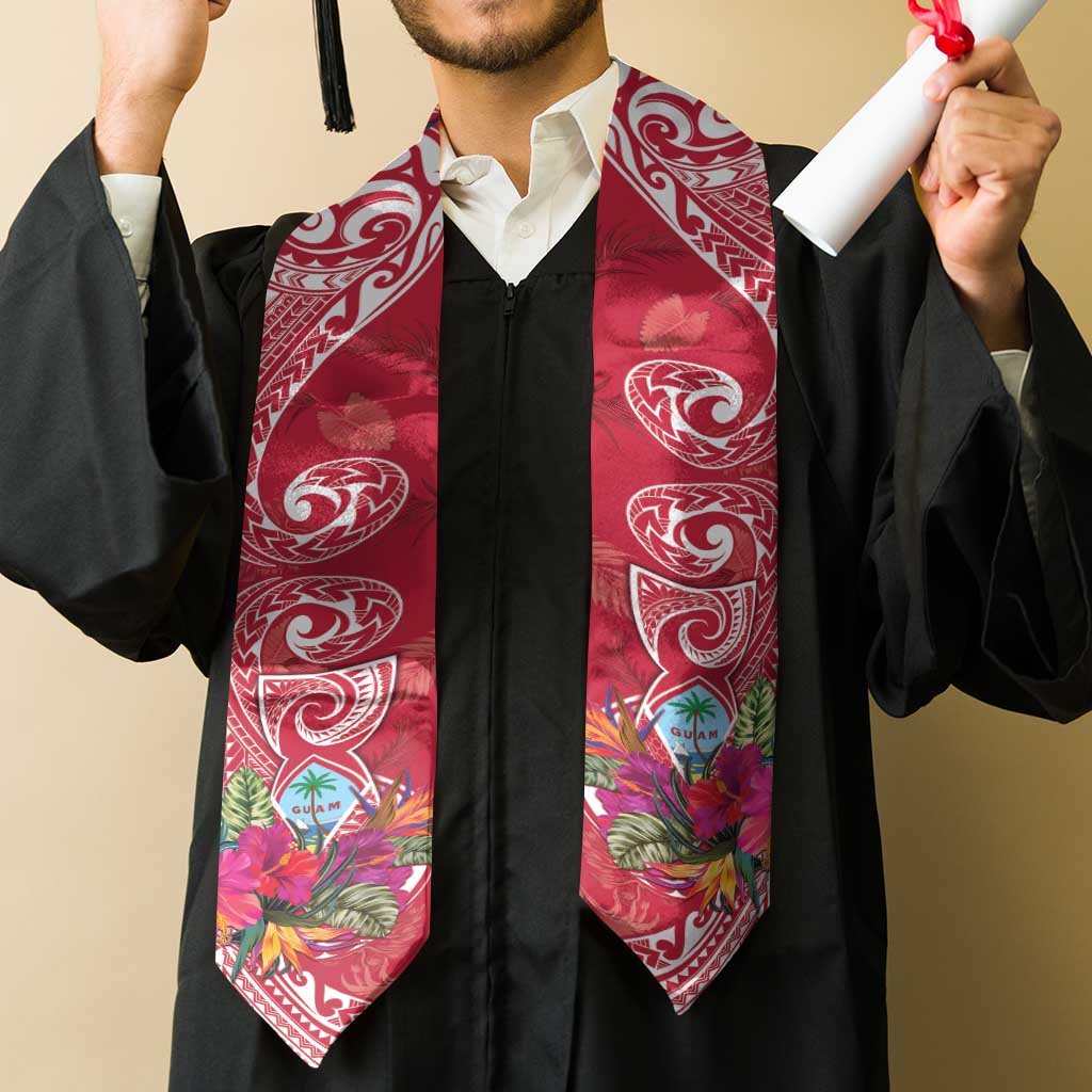 Hafa Adai Guam History and Chamorro Heritage Day Graduation Stole Red Latte Stone