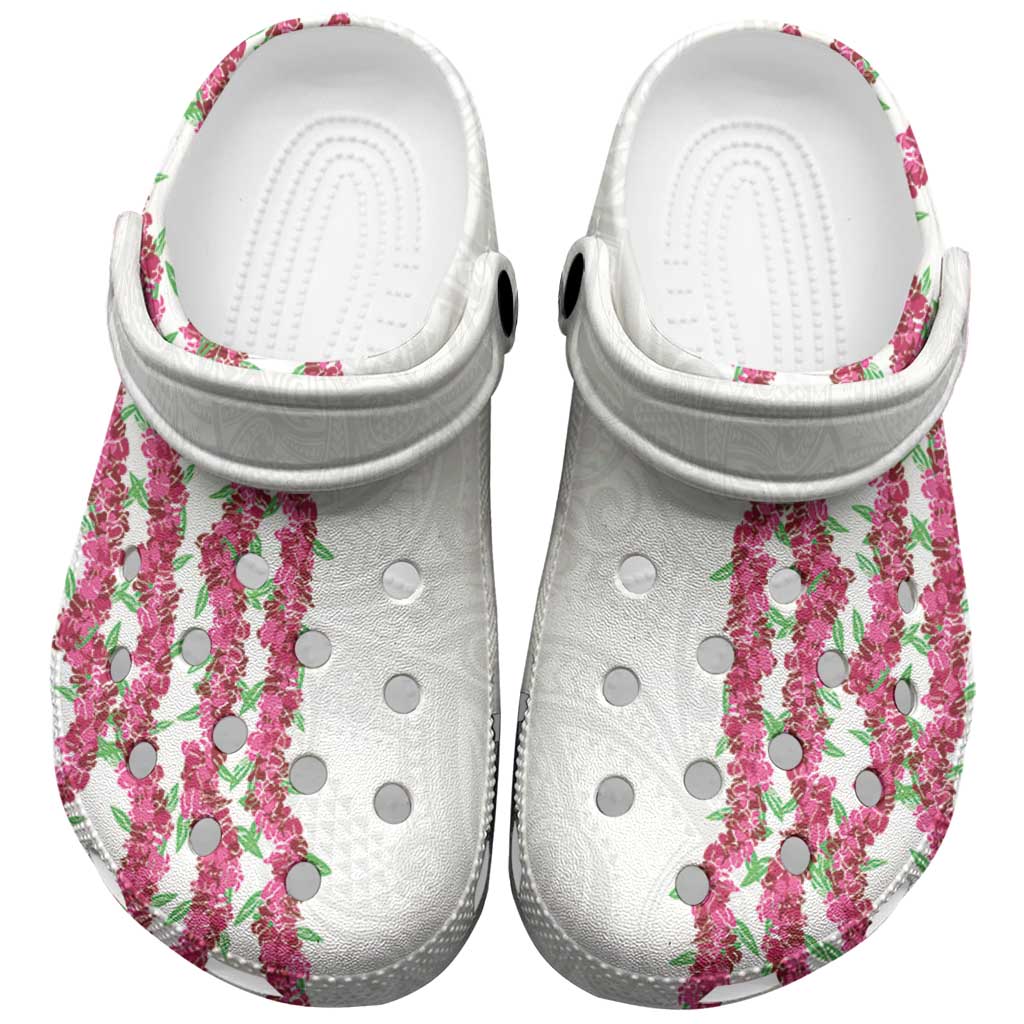 Hawaii Aalii Lei Clogs Shoes Aalii Ku Makani LT01 White - Polynesian Pride
