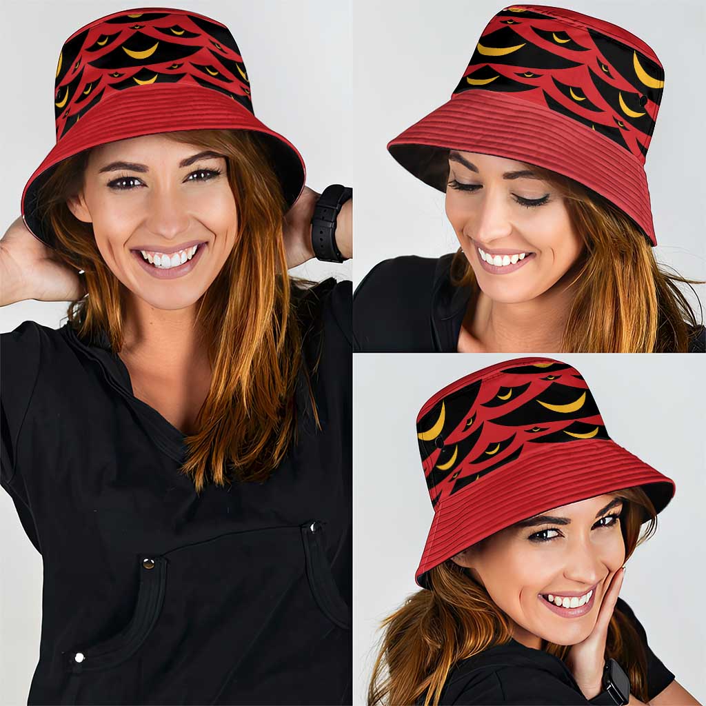 Hawaii Ahu Ula Inspired Bucket Hat Red Version