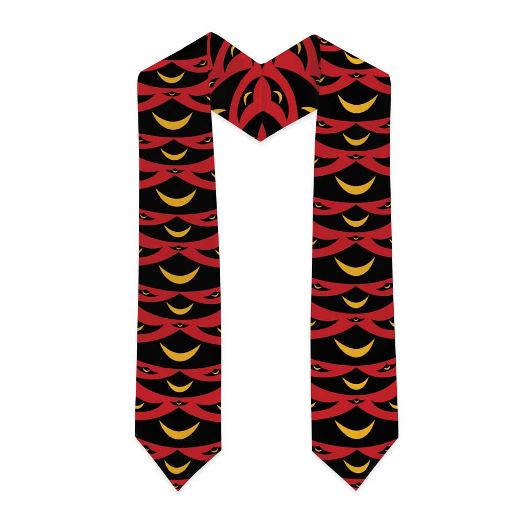 Hawaii Ahu Ula Inspired Graduation Stole Red Version