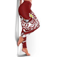 Hawaii Aloha Leggings Plumeria Vintage - Crimson