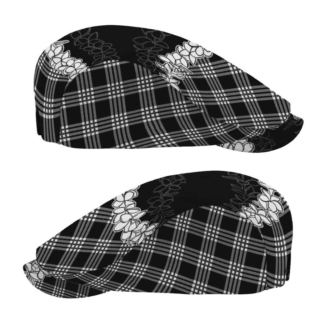 Hawaii Aloha Plumeria Lei Black Palaka Jeff Hat - Polynesian Pride