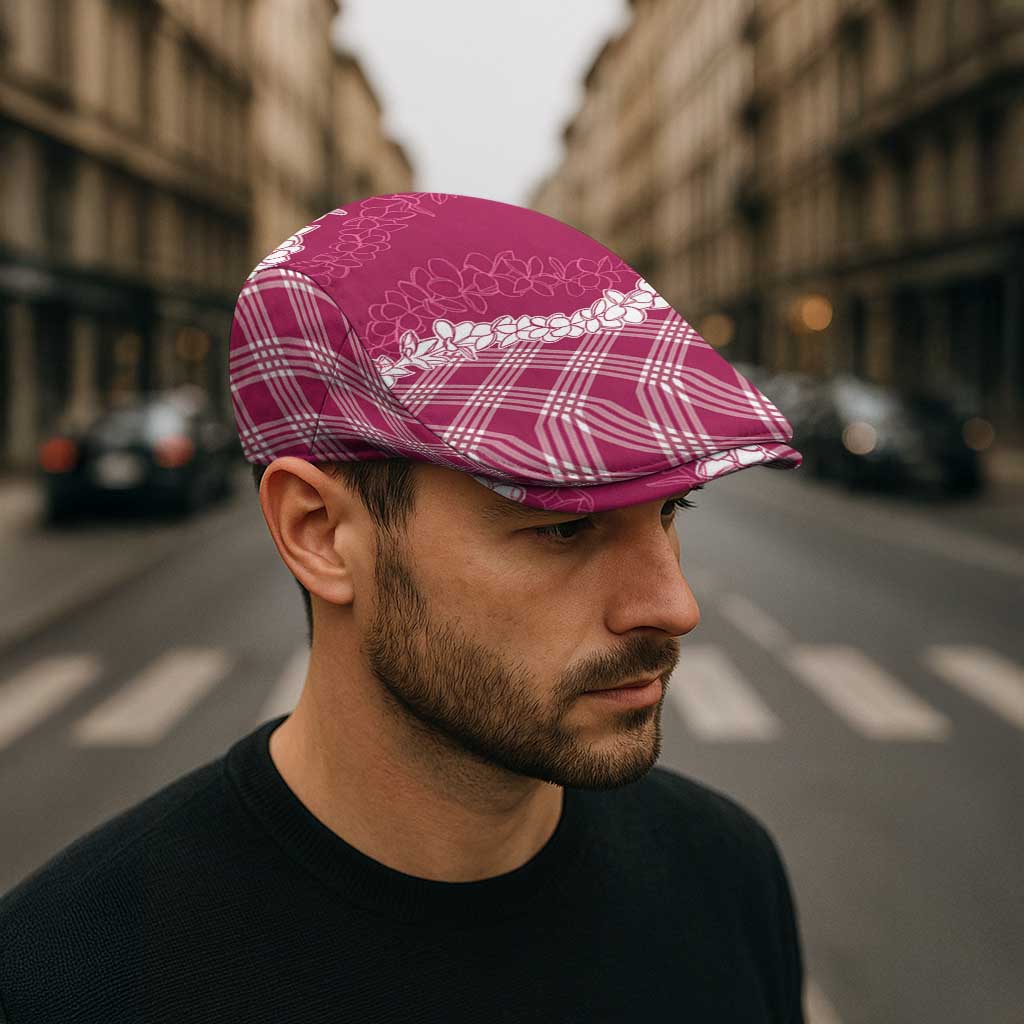 Hawaii Aloha Plumeria Lei Fuschia Palaka Jeff Hat - Polynesian Pride