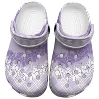Hawaii Aloha Plumeria Lei Lavender Palaka Clogs Shoes - Polynesian Pride