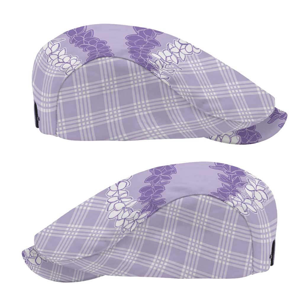 Hawaii Aloha Plumeria Lei Lavender Palaka Jeff Hat - Polynesian Pride