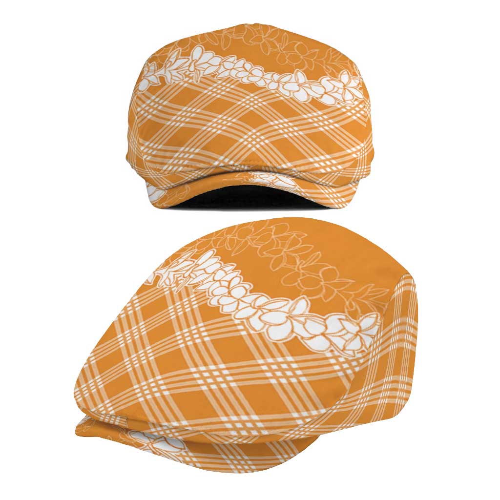 Hawaii Aloha Plumeria Lei Orange Palaka Jeff Hat - Polynesian Pride
