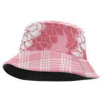 Hawaii Aloha Plumeria Lei Pink Palaka Bucket Hat - Polynesian Pride