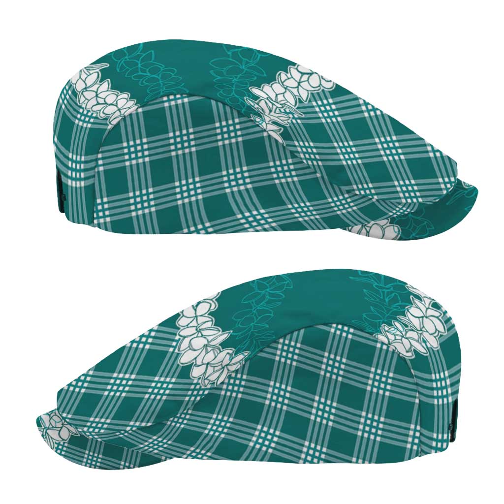 Hawaii Aloha Plumeria Lei Teal Palaka Jeff Hat - Polynesian Pride