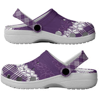 Hawaii Aloha Plumeria Lei Violet Palaka Clogs Shoes - Polynesian Pride
