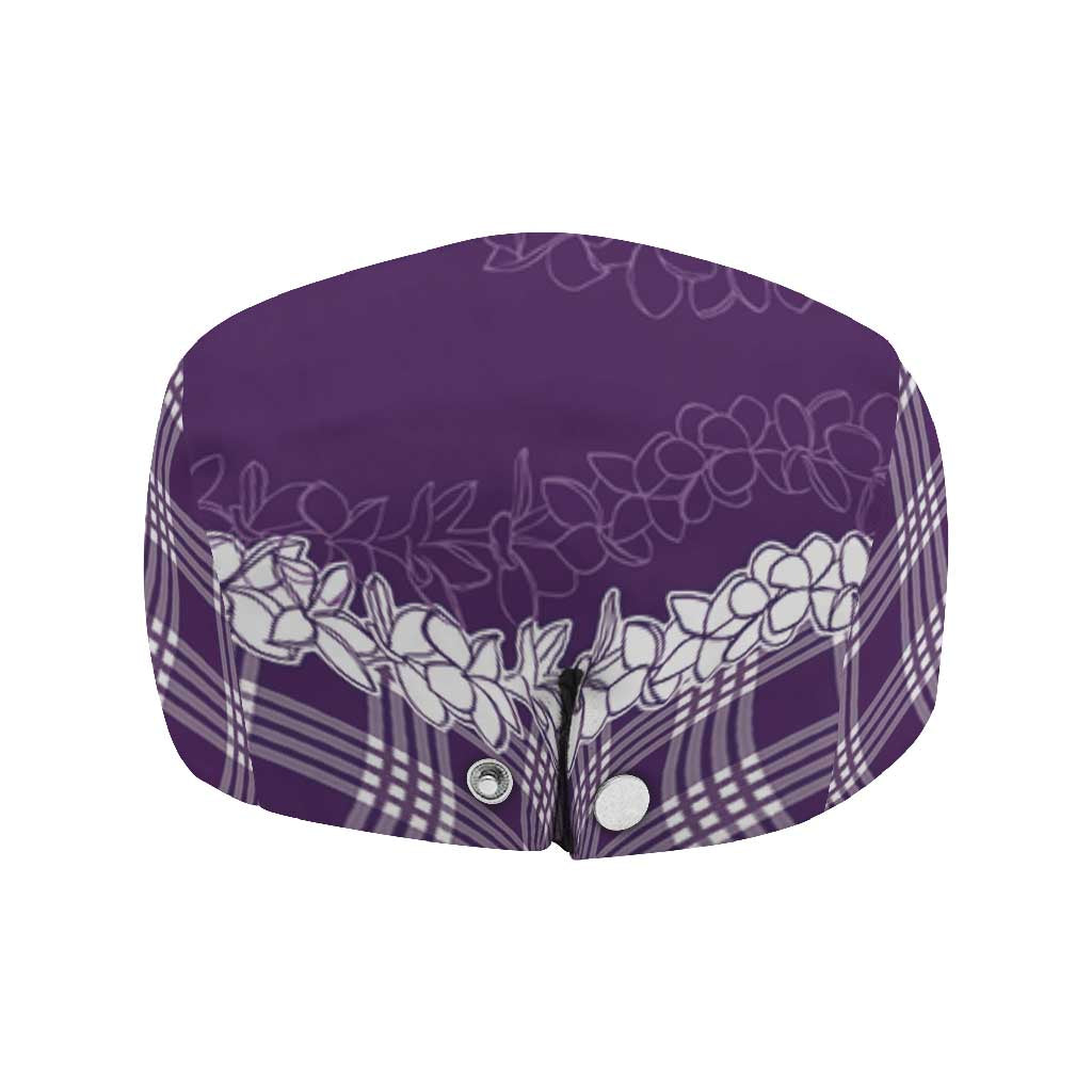 Hawaii Aloha Plumeria Lei Violet Palaka Jeff Hat - Polynesian Pride