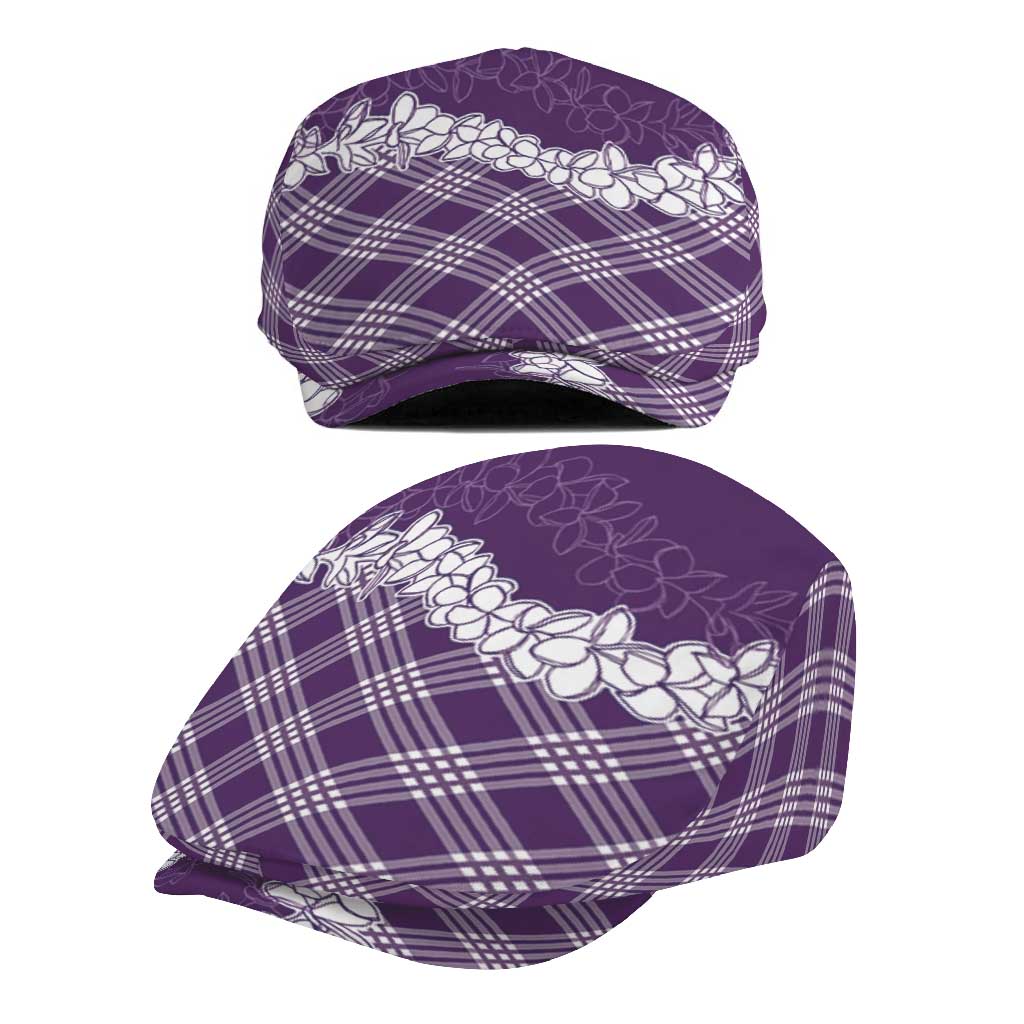 Hawaii Aloha Plumeria Lei Violet Palaka Jeff Hat - Polynesian Pride