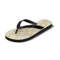Hawaii Anthurium Tiare Pikake Lei Flip Flops Melemele Lauhala Art Pattern