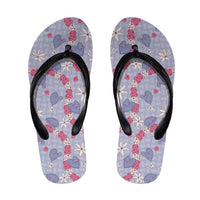 Hawaii Anthurium Tiare Pikake Lei Flip Flops Poni Lauhala Art Pattern