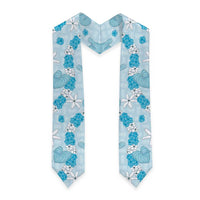Hawaii Anthurium Tiare Pikake Lei Graduation Stole UliUli Lauhala Art Pattern