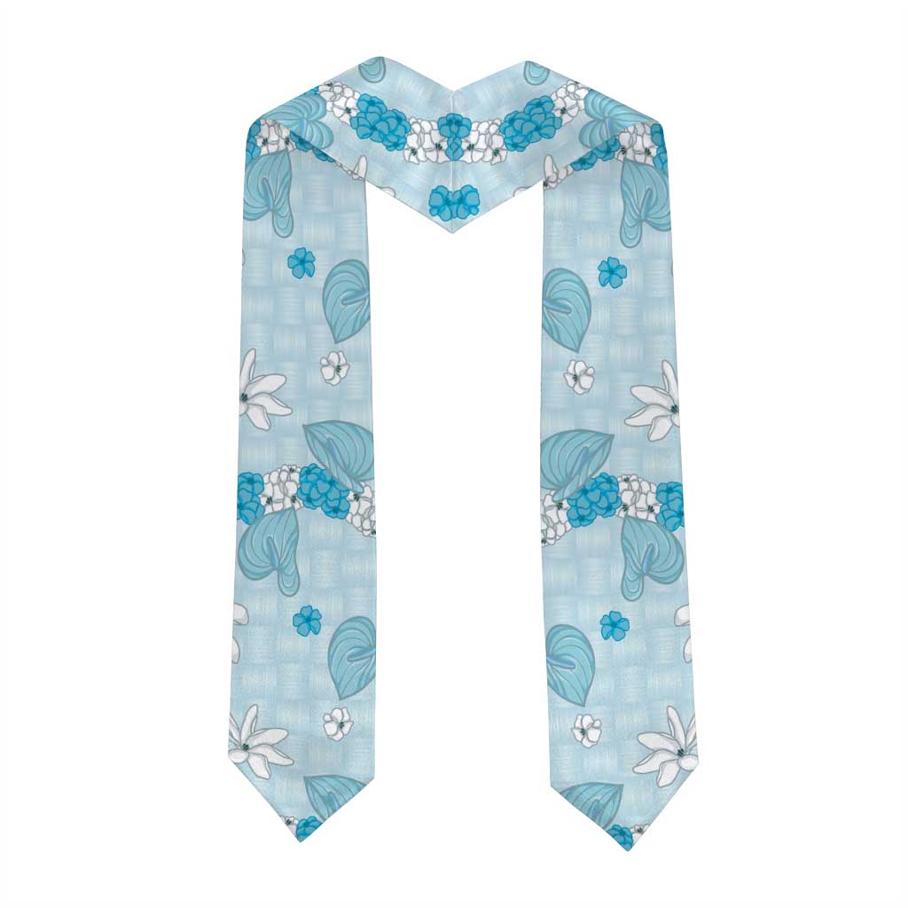 Hawaii Anthurium Tiare Pikake Lei Graduation Stole UliUli Lauhala Art Pattern
