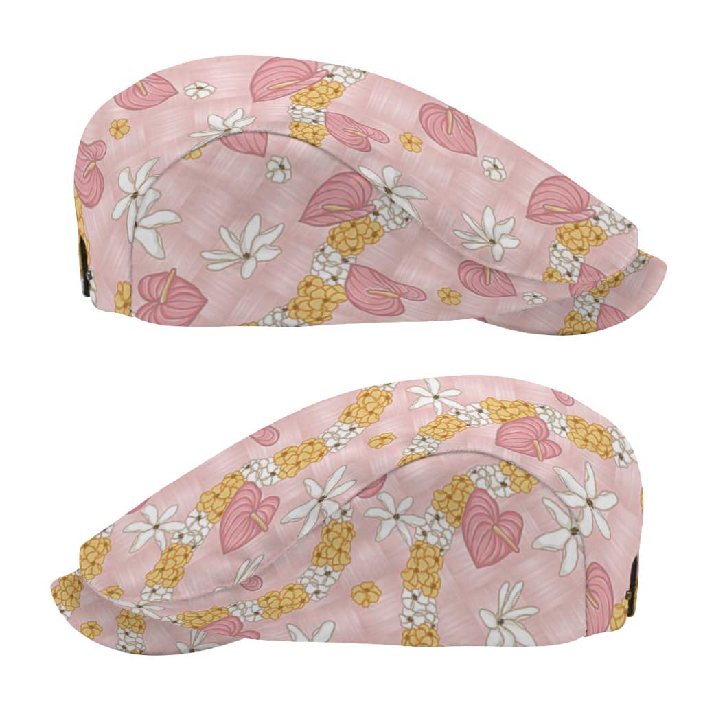 Hawaii Anthurium Tiare Pikake Lei Jeff Hat Akala Lauhala Art Pattern