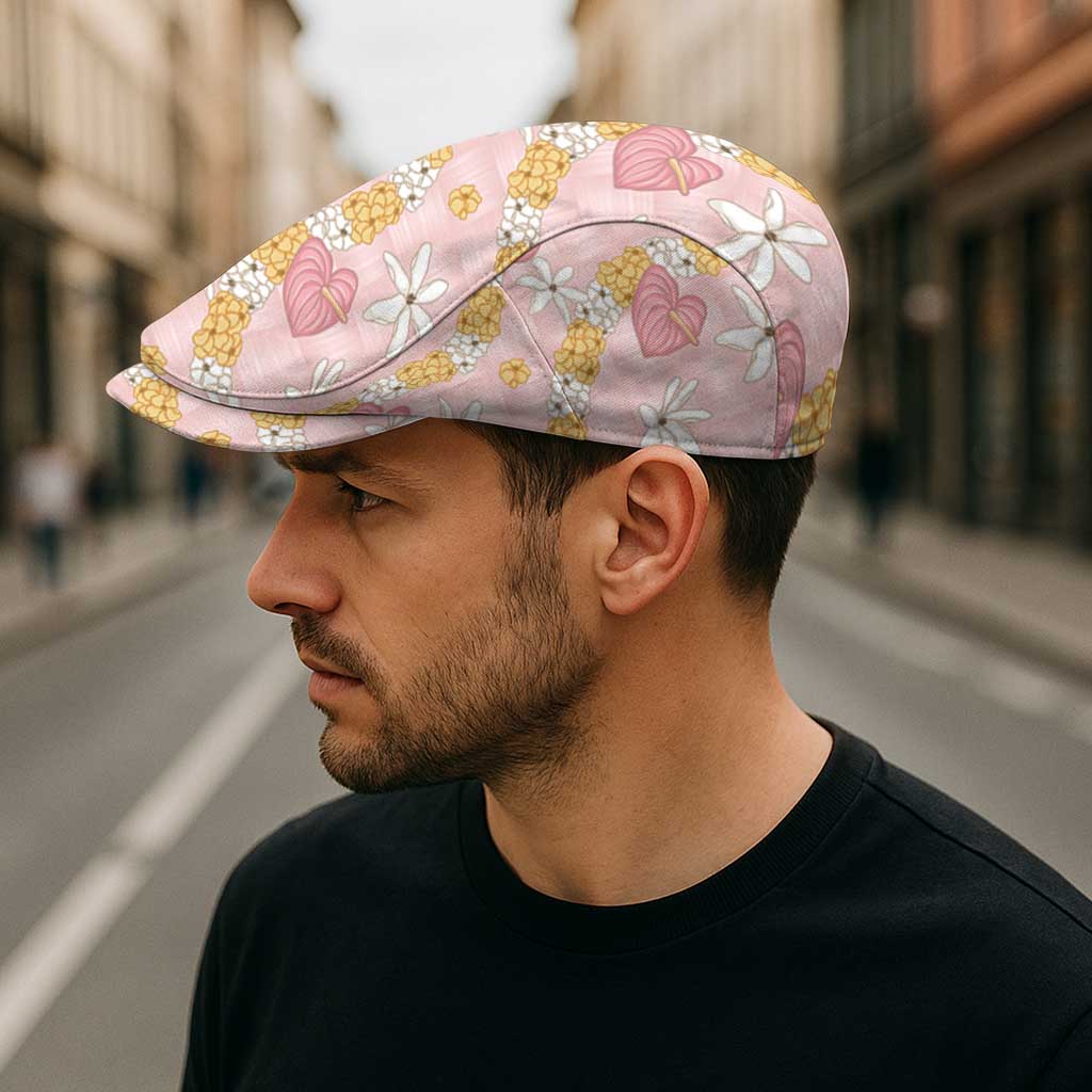 Hawaii Anthurium Tiare Pikake Lei Jeff Hat Akala Lauhala Art Pattern