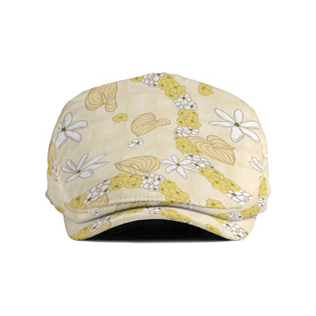 Hawaii Anthurium Tiare Pikake Lei Jeff Hat Melemele Lauhala Art Pattern