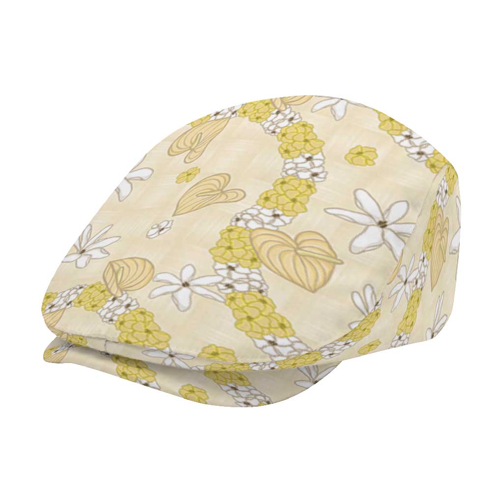 Hawaii Anthurium Tiare Pikake Lei Jeff Hat Melemele Lauhala Art Pattern