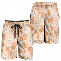 Hawaii Anthurium Tiare Pikake Lei Shorts for Men Alani Lauhala Art Pattern